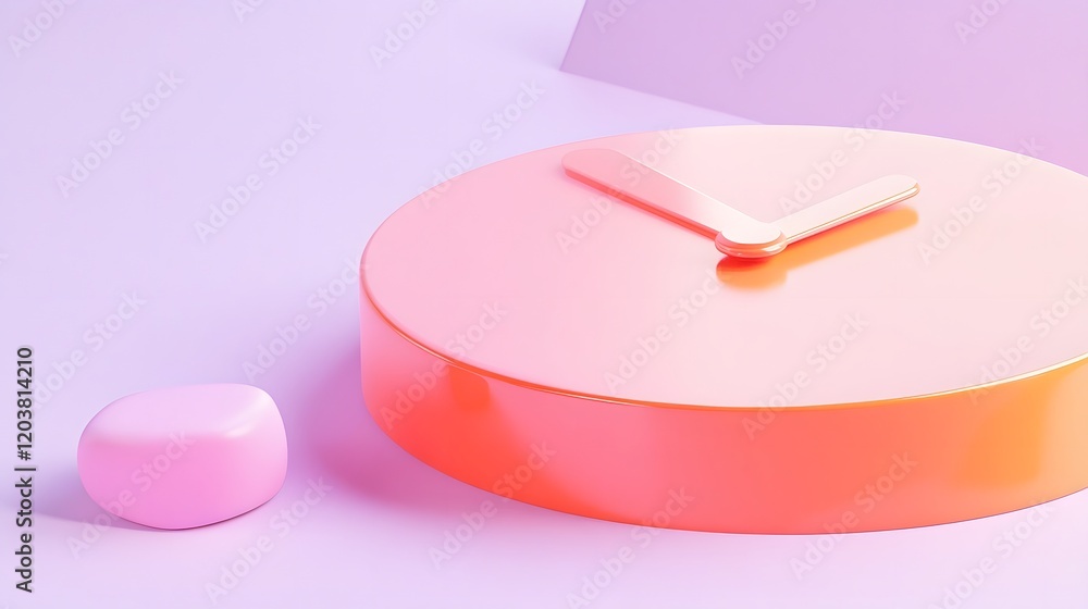 Poster circular timer on lavender background representing time tracking concept