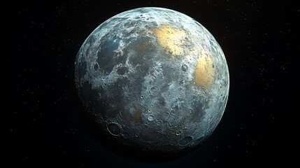 Naklejka premium Detailed View of Moon Surface and Craters
