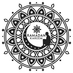 ramadan kareem silhouette vector illustration design