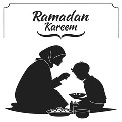 ramadan kareem islamic design silhouette vector illustration design