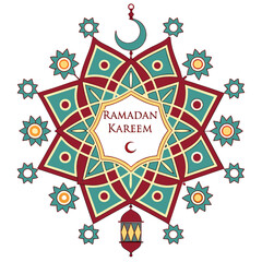 Silhouette of Ramadan Kareem background vector illustration design