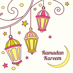 Silhouette of Ramadan Kareem background vector illustration design