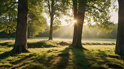 Realistic photo of the countryside on a sunny