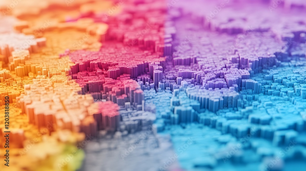 Poster vibrant 3d render of a gradient trust mapping visualization
