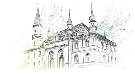 Obraz premium Enchanting Fantasy Castle with Exquisite Spires and Mystical Aura