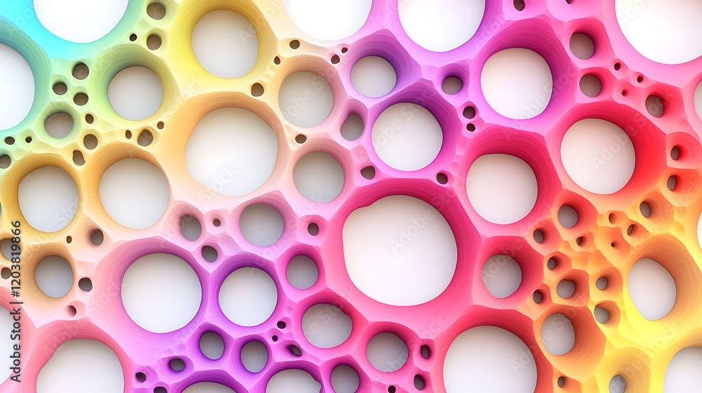 Aufkleber dynamic fractal pattern in clean white and colorful style