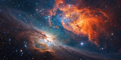 Fototapeta premium The middle of the Heart nebula in the constellation of Cassiopeia