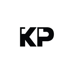 Fototapeta premium KP monogram logo design letter text name symbol monochrome logotype alphabet character simple logo