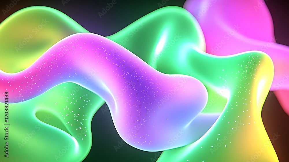 Poster surreal abstract oceanic style in clean white and colorful form