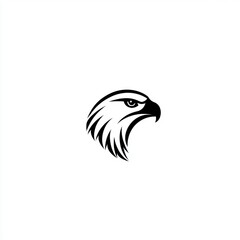 Obraz premium Black eagle head in white background for graphic design or logo with a simple background