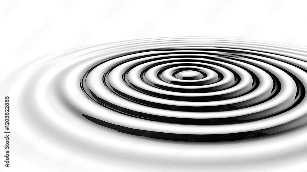 Poster Clean White Concentric Layers of Ripples in a Calm Surface Design