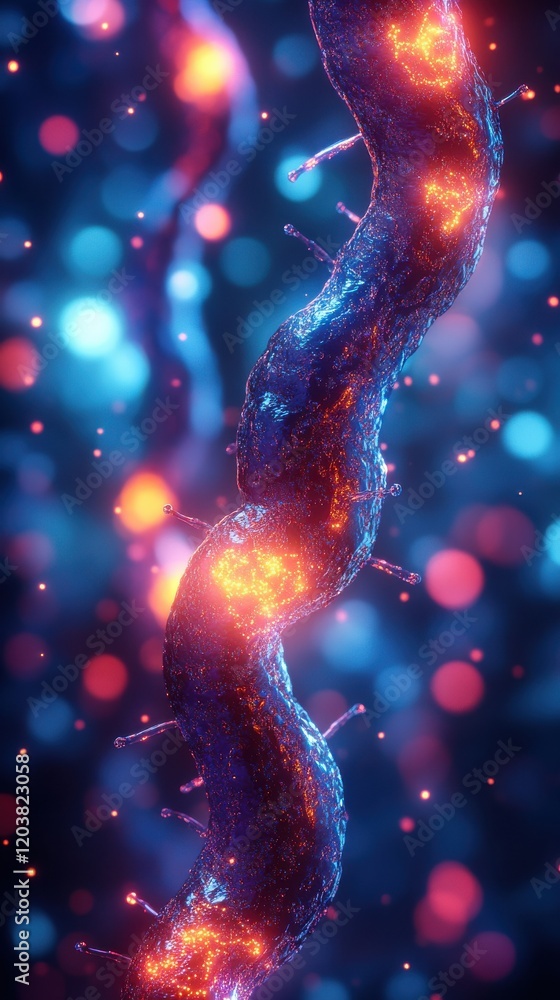 Poster illuminated synaptic connections in a lab macro lens science environment backlit dramatic view