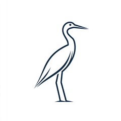 Fototapeta premium Simple line art heron illustration