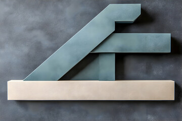 Abstract architectural design element; teal and beige geometric shapes against a dark textured background. Ideal for modern design, architecture, and interior design projects.