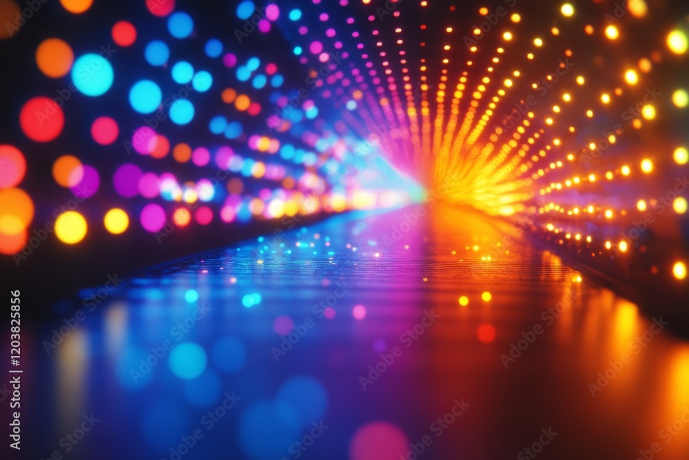 Poster colorful light streaks create a dynamic abstract pattern in vibrant hues