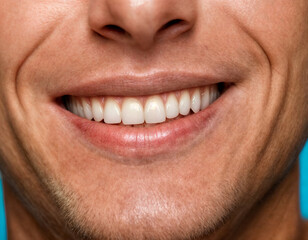 Fototapeta premium A close-up view of bright and healthy smiles, showcasing white teeth and genuine happiness, emphasizing dental care and confident expressions.