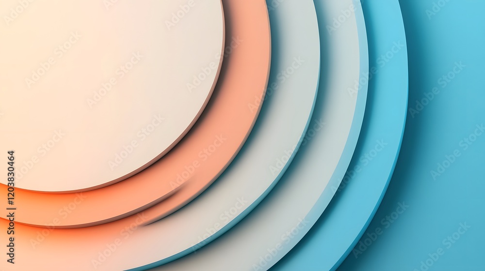 Poster elegant overlapping shapes in minimal 3d corporate style