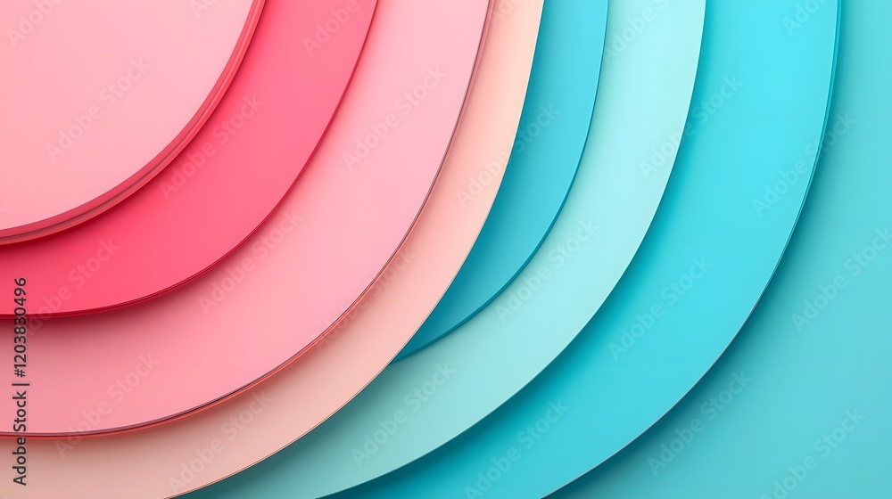 Poster elegant overlapping shapes in soft-focused minimal corporate style 3d