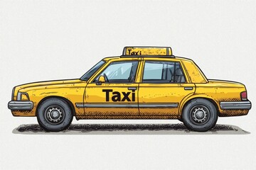 Taxi isolated on white background. Taxi icon. Cab isolated on white. Cab icon. Cab Car. Taxi Car Isolated element on white for Designers. Isolated Taxi Design Element. Cab Car Isolated on white.