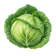 Fototapeta premium Green Cabbage Head, Organic, Nutritious Green Produce