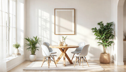 Fototapeta premium Modern Scandinavian and Minimalist Living Spaces with Cozy and Airy Designs