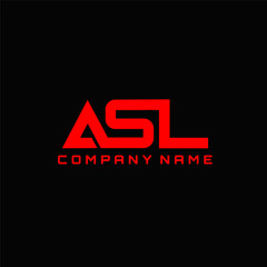 ASL letter logo design vector