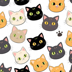 seamless pattern with cats