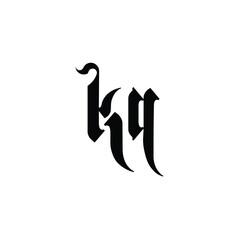 KQ monogram logo design letter text name symbol monochrome logotype alphabet character simple logo