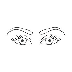 Simple hand drawn minimalist eye one line art drawing of Minimal outline vector icon