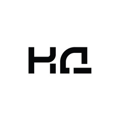 KQ monogram logo design letter text name symbol monochrome logotype alphabet character simple logo