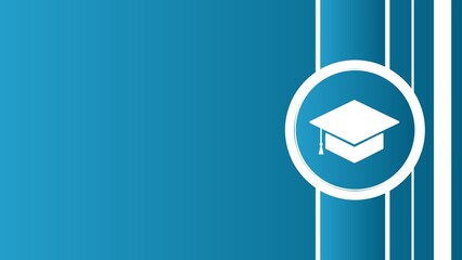  graduation hat cap icon Modern graphic web banner colorful template concept flat design geometric illustration with clear copy space for text on a horizontal gradient background for presentation