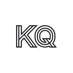KQ monogram logo design letter text name symbol monochrome logotype alphabet character simple logo