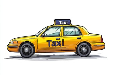 Obraz premium Taxi isolated on white background. Taxi icon. Cab isolated on white. Cab icon. Cab Car. Taxi Car Isolated element on white for Designers. Isolated Taxi Design Element. Cab Car Isolated on white.