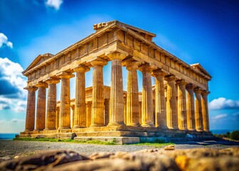 Obraz premium Miniature Greek Temple of Hera: A Tilt-Shift Wonder