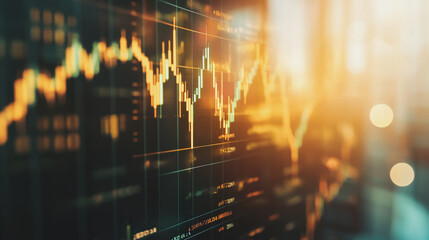 Fototapeta premium Abstract business Financial charts show a significant increase in profits in the stock market.This is driven by higher interest rates and continued growth. In the innovation world network of financial