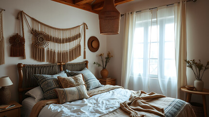 Bohemian Bedroom Decor: Cozy and Comfortable Interior Design with Natural Textures