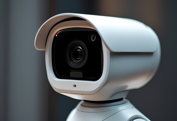 Modern security camera design showcasing advanced technology and sleek aesthetics in an urban setting