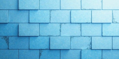 Obraz premium A Seamless Pattern of Light Blue Rectangular Tiles with Subtle Distressed Edges
