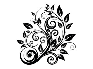 flower art design vector silhouette