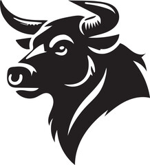black and white bull