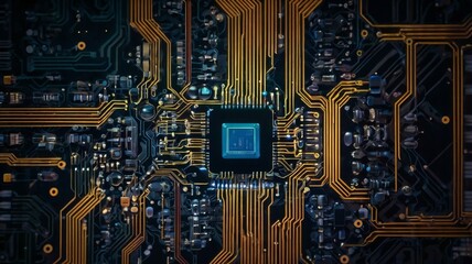 Fototapeta premium Abstract futuristic electronic circuit technology background