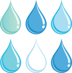 set of water drops