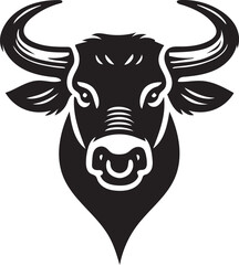 black and white bull