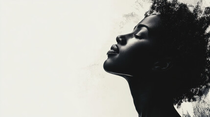 Young Black Girl with Fist Raised for Social Justice in Abstract Black History Month Poster