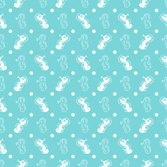 Cut Sea Seamless Pattern, Baby Blue Ocean Backgrounds