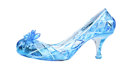 Girl's glass slipper on a white background. isolated background.