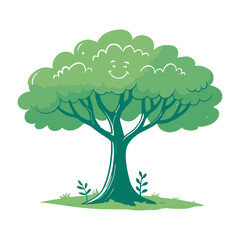 A minimalist tree vector icon with clean lines, symbolizing nature, growth, and sustainability, perfect for digital and print designs.