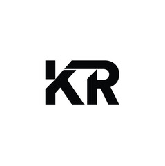 KR monogram logo design letter text name symbol monochrome logotype alphabet character simple logo