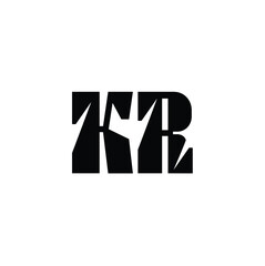 KR monogram logo design letter text name symbol monochrome logotype alphabet character simple logo