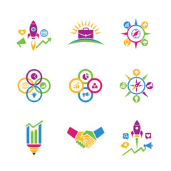 Harnessing Data for Success logo design concept 
